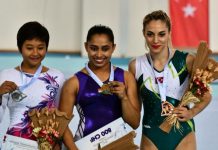 Dipa wins gold in Gymnastics World Challenge Cup