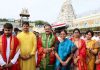 Vice President Venkaiah Naidu offers prayers at Lord Balaji temple in Tirumala