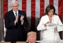Nancy Pelosi rips up copy of Trump’s State of the Union speech after handshake snub